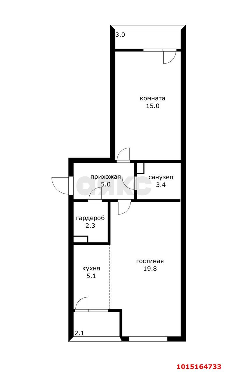 Фото №15: 2-комнатная квартира 54&nbsp;м², 5/16&nbsp;эт. - Краснодар, Прикубанский внутригородской округ, мкр. жилой комплекс Самолёт, ул. Западный Обход, 39/2к3