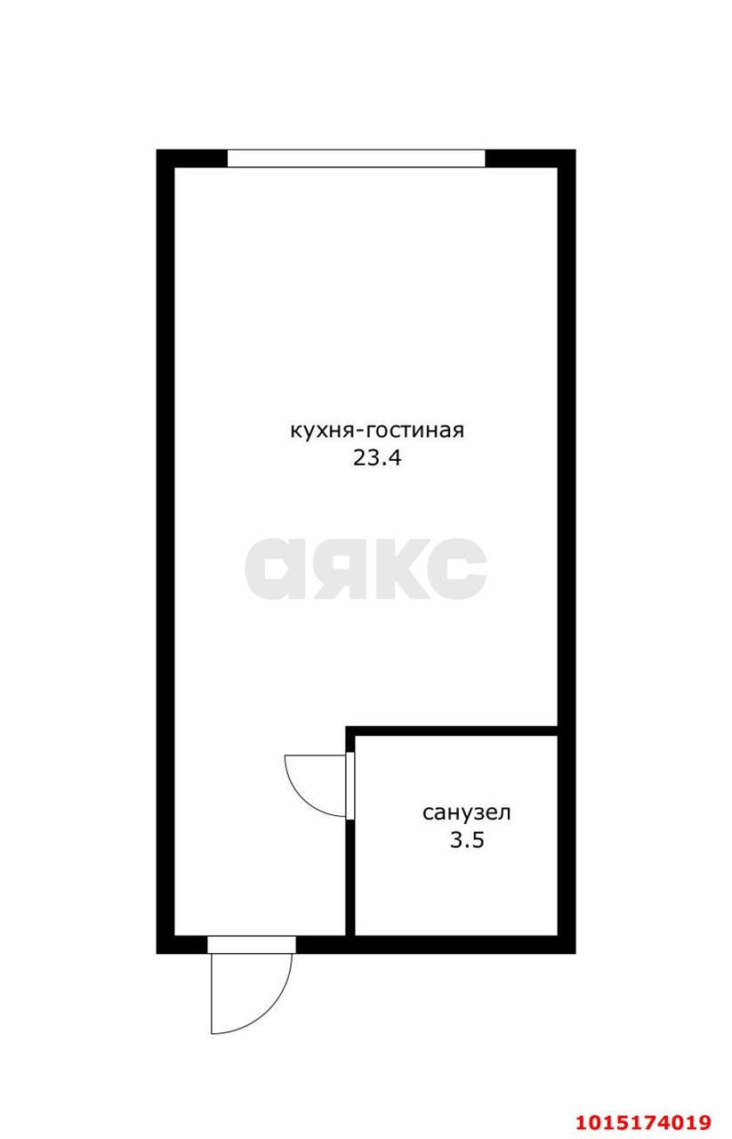 Фото №8: Студия 26&nbsp;м², 4/4&nbsp;эт. - Новая Адыгея, ул. Майкопская, 1/1