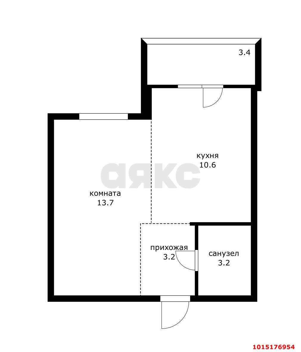 Фото №13: 1-комнатная квартира 30&nbsp;м², 2/5&nbsp;эт. - Новая Адыгея, мкр. ЖК Дарград, ул. Тургеневское шоссе, 33/1к1