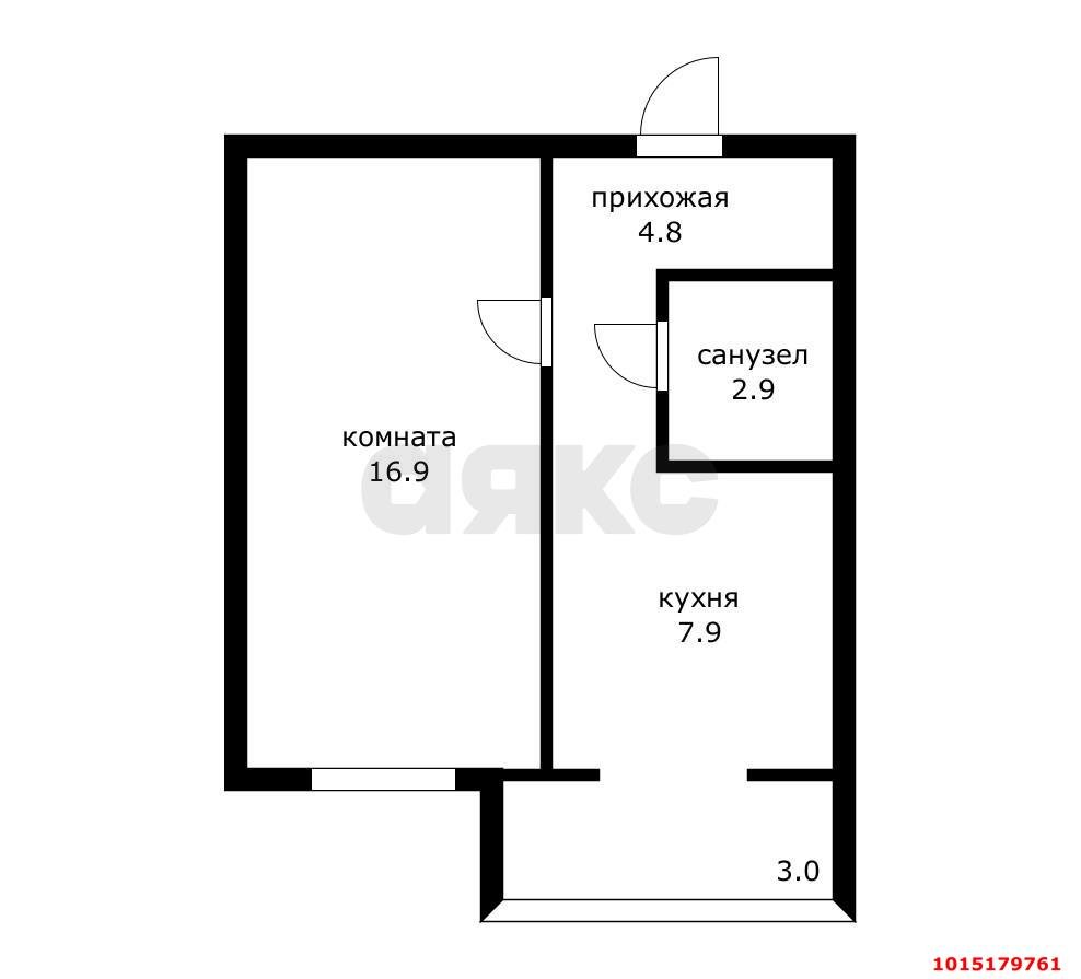 Фото №4: 1-комнатная квартира 36&nbsp;м², 1/5&nbsp;эт. - Краснодар, Прикубанский внутригородской округ, Калинино, мкр. Завод Радиоизмерительных Приборов, б-р Интернациональный, 110/1