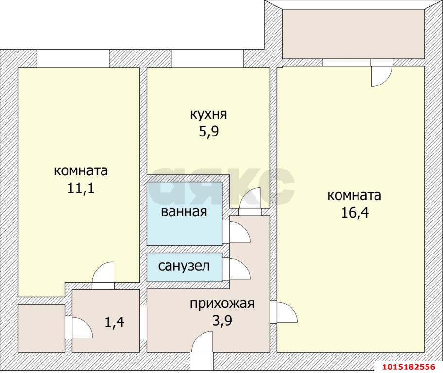 Фото №6: 2-комнатная квартира 45&nbsp;м², 4/5&nbsp;эт. - Краснодар, Прикубанский внутригородской округ, мкр. Завод Измерительных Приборов, ул. Московская, 60