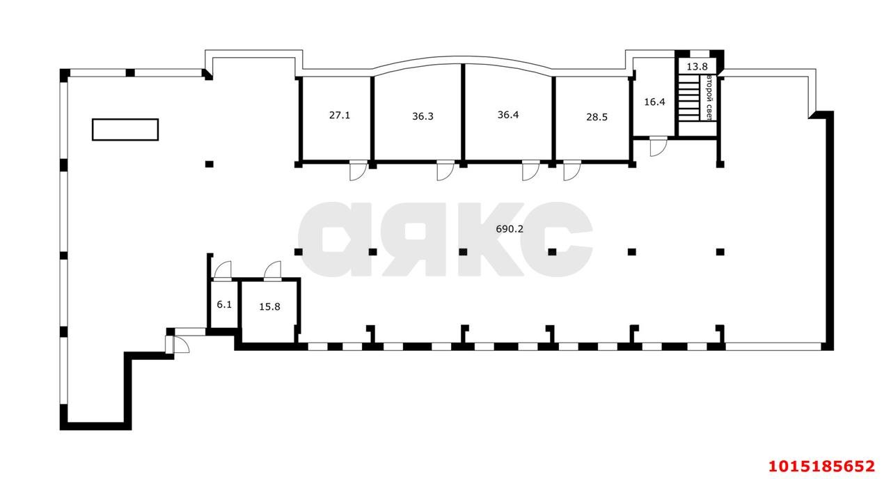 Фото №4: Офисное помещение 815&nbsp;м², 3/3&nbsp;эт. - Краснодар, Карасунский внутригородской округ, мкр. Комсомольский, ул. Уральская, 210/9
