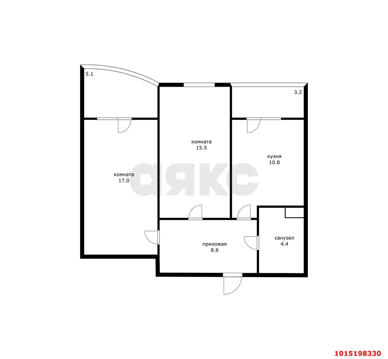 Фото №2: 2-комнатная квартира 65&nbsp;м², 11/19&nbsp;эт. - Краснодар, Прикубанский внутригородской округ, Россинского, мкр. жилой комплекс Дружный-2, б-р Адмиралтейский, 3