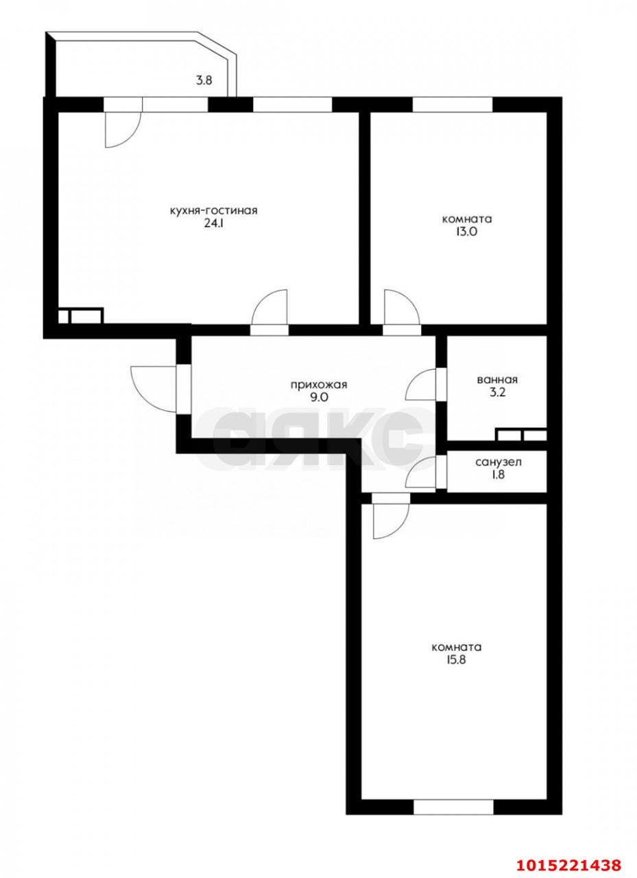 Фото №13: 2-комнатная квартира 75&nbsp;м², 9/20&nbsp;эт. - Краснодар, Прикубанский внутригородской округ, мкр. Достояние, ул. им. Мурата Ахеджака, 10А