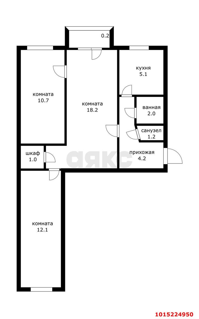 Фото №14: 3-комнатная квартира 54&nbsp;м², 5/5&nbsp;эт. - Краснодар, Карасунский внутригородской округ, ж/м Пашковский, ул. 1 Мая, 67