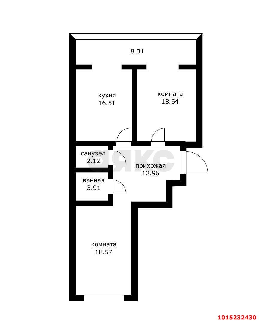 Фото №10: 2-комнатная квартира 85&nbsp;м², 1/16&nbsp;эт. - Краснодар, Западный внутригородской округ, мкр. Фестивальный, ул. Морская, 45