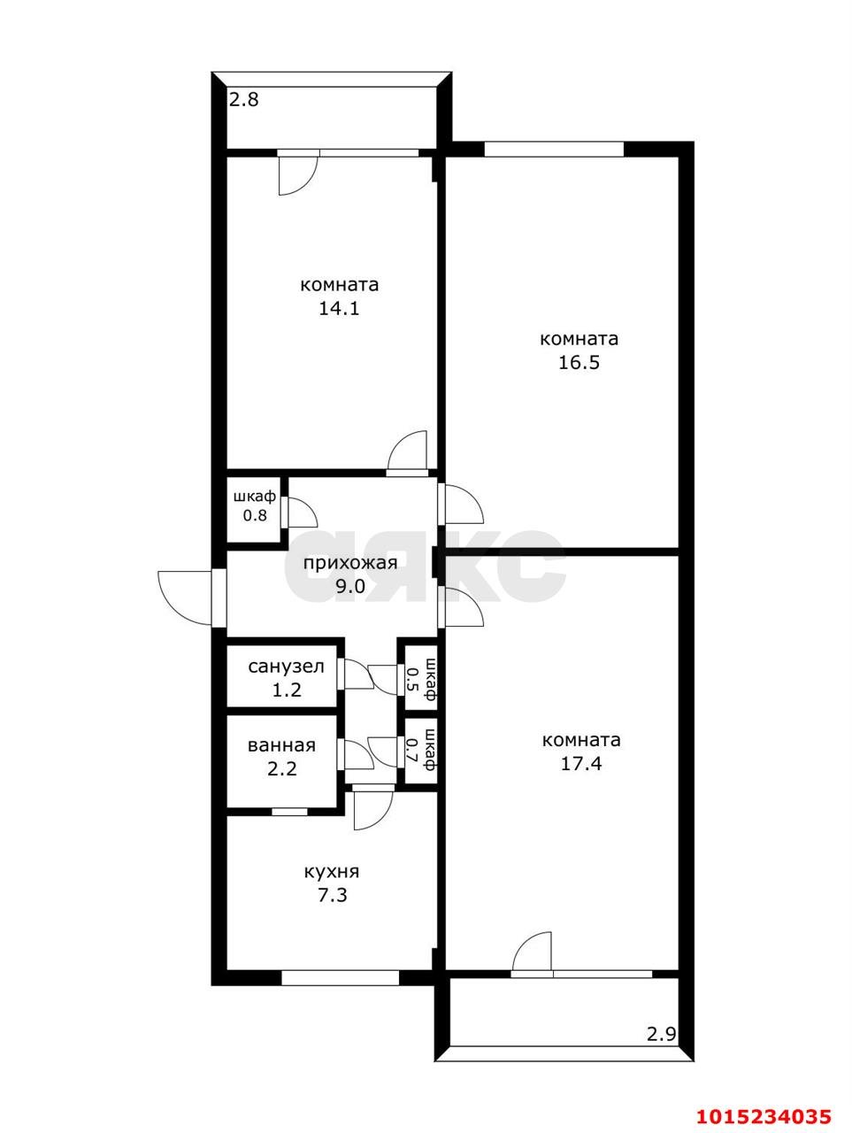 Фото №8: 3-комнатная квартира 75&nbsp;м², 4/5&nbsp;эт. - Краснодар, Карасунский внутригородской округ, мкр. Гидростроителей, ул. Трудовой Славы, 21