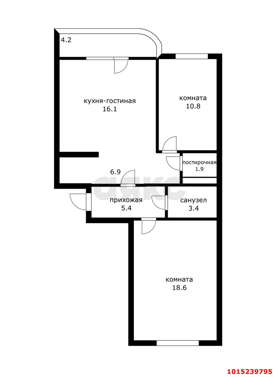Фото №2: 2-комнатная квартира 66&nbsp;м², 3/16&nbsp;эт. - Краснодар, Прикубанский внутригородской округ, мкр. Восточно-Кругликовский, ул. Героя А.А. Аверкиева, 13