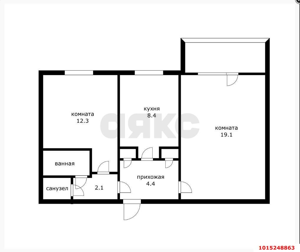 Фото №11: 2-комнатная квартира 56&nbsp;м², 4/9&nbsp;эт. - Краснодар, Карасунский внутригородской округ, мкр. Комсомольский, ул. Сормовская, 189