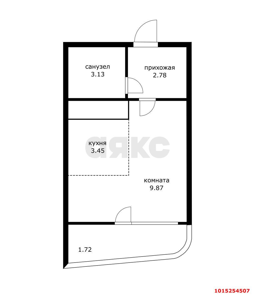 Фото №1: Студия 20&nbsp;м², 11/11&nbsp;эт. - Ольгинка, ст Дружба, ул. Солнечная, 21