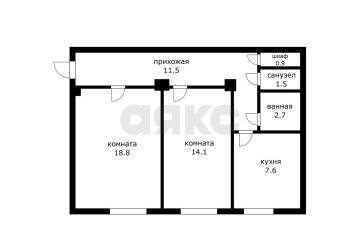 Фото №1: 2-комнатная квартира 57 м², 3/5 эт. - Краснодар, мкр. Центральный, ул. Красная, 50