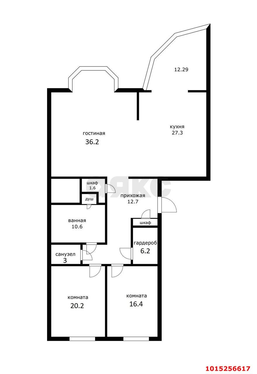 Фото №5: 3-комнатная квартира 158&nbsp;м², 9/22&nbsp;эт. - Краснодар, Западный внутригородской округ, мкр. Центральный, ул. Кубанская набережная, 37/12