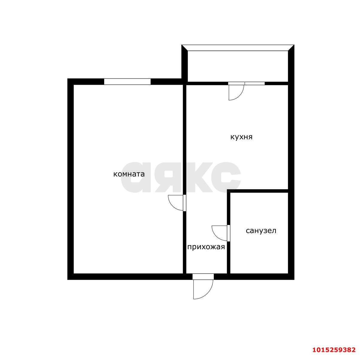 Фото №5: 1-комнатная квартира 30&nbsp;м², 2/5&nbsp;эт. - Краснодар, мкр. Прикубанский внутригородской округ, ул. Кирилла Россинского, 69