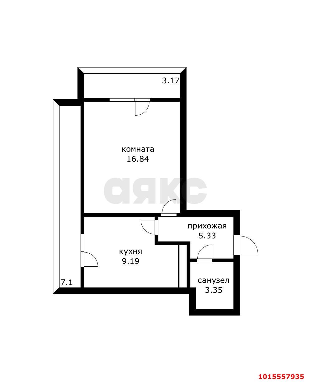 Фото №3: 1-комнатная квартира 45&nbsp;м², 22/24&nbsp;эт. - Краснодар, Карасунский внутригородской округ, Черёмушки, мкр. ЖК Рекорд, ул. Новороссийская, 90/2к2