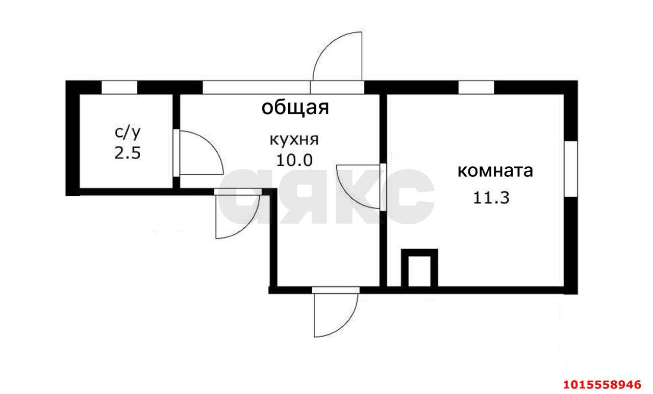 Фото №2: 1-комнатная квартира 15&nbsp;м², 1/1&nbsp;эт. - Краснодар, Центральный внутригородской округ, мкр. Центральный, ул. Митрофана Седина, 73