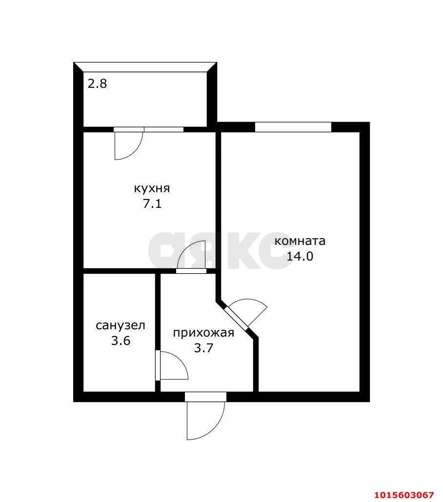 Фото №9: 1-комнатная квартира 28&nbsp;м², 1/6&nbsp;эт. - Российский, мкр. Прикубанский внутригородской округ, ул. Атамана Бабыча, 5