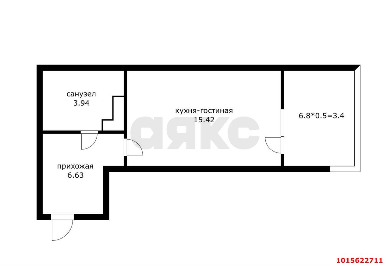 Фото №12: Студия 35&nbsp;м², 3/20&nbsp;эт. - Краснодар, Прикубанский внутригородской округ, квартал Доброта, мкр. Любимово, 16