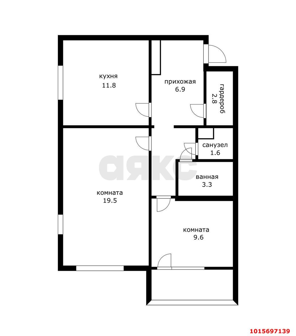 Фото №4: 2-комнатная квартира 62&nbsp;м², 14/16&nbsp;эт. - Краснодар, Прикубанский внутригородской округ, мкр. Московский, ул. Карякина, 15