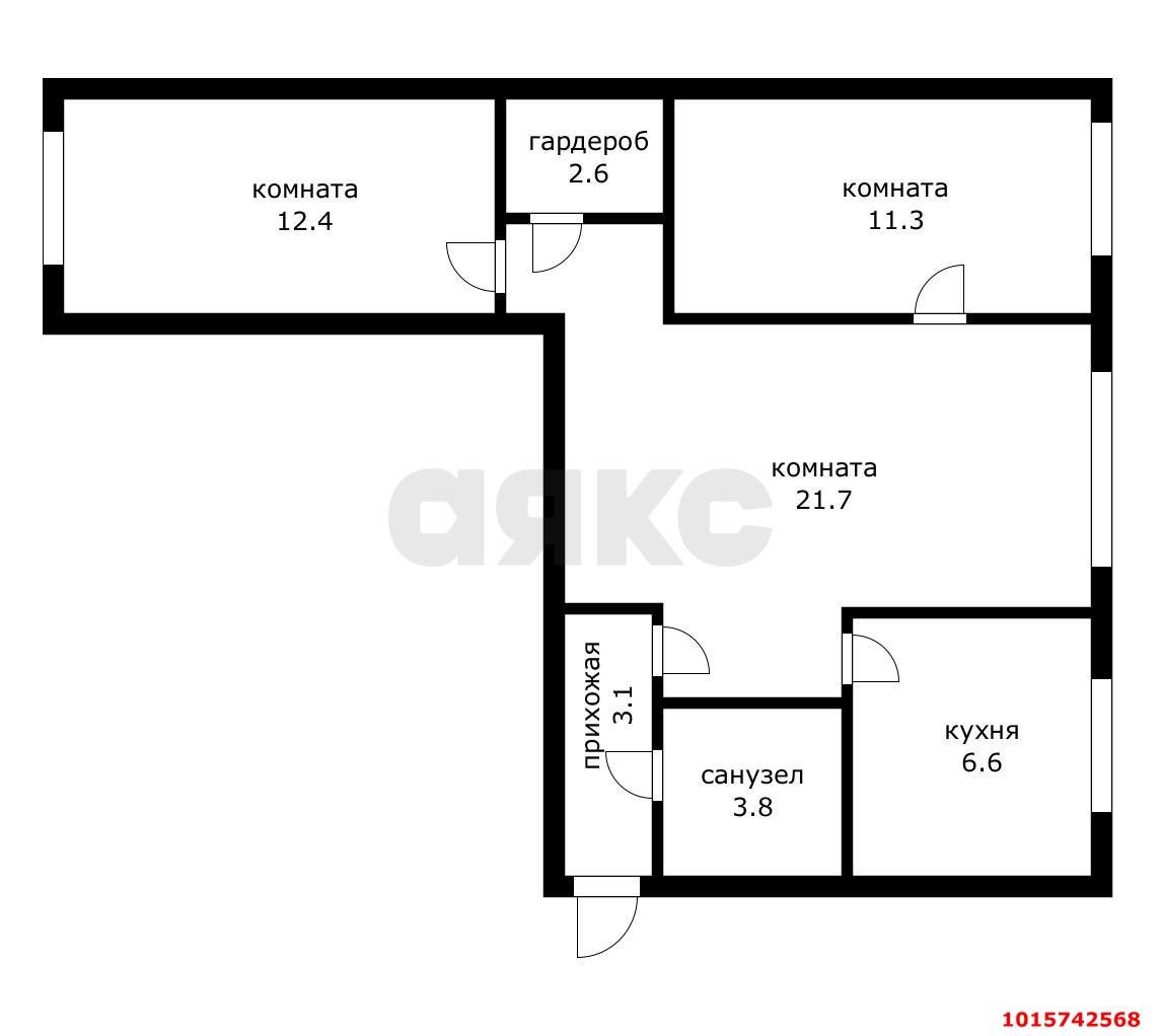Фото №14: 3-комнатная квартира 61&nbsp;м², 1/5&nbsp;эт. - Краснодар, Центральный внутригородской округ, мкр. Черёмушки, ул. Ставропольская, 264