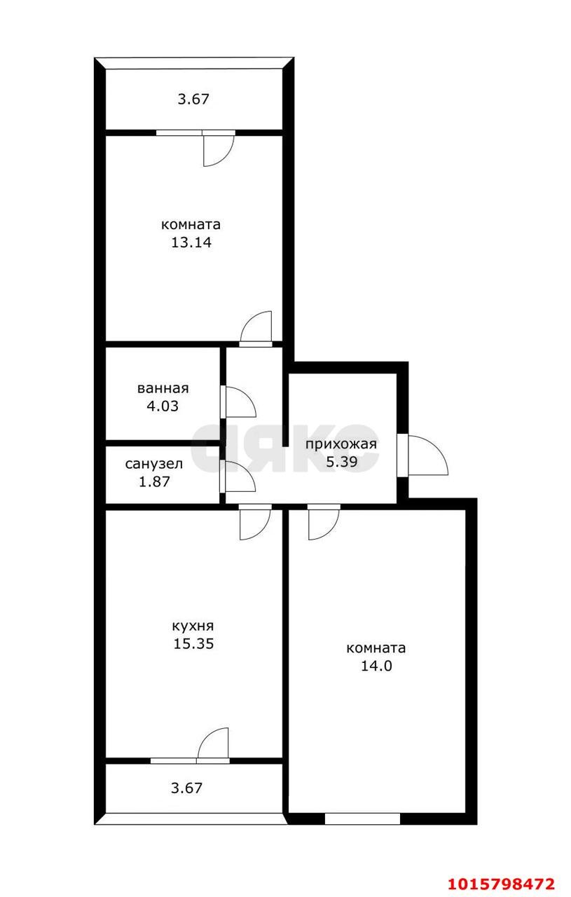 Фото №19: 2-комнатная квартира 68&nbsp;м², 4/16&nbsp;эт. - Краснодар, Карасунский внутригородской округ, мкр. Гидростроителей, ул. Парусная, 20/3