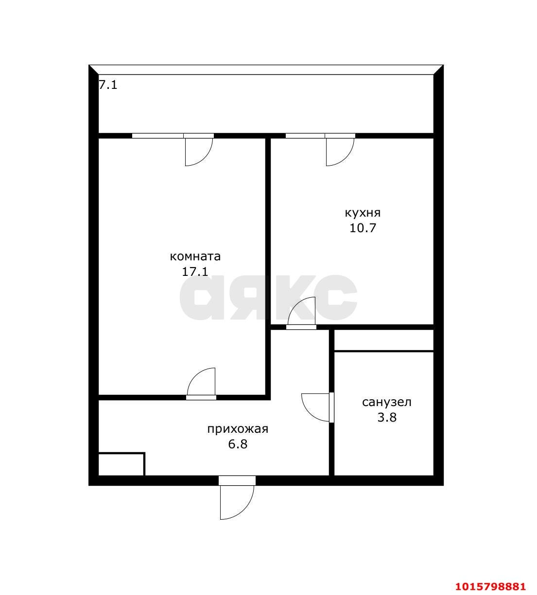 Фото №4: 1-комнатная квартира 45&nbsp;м², 18/18&nbsp;эт. - Краснодар, Прикубанский внутригородской округ, имени Петра Метальникова, мкр. ЖК Три Кита, ул. Московская, 131к1