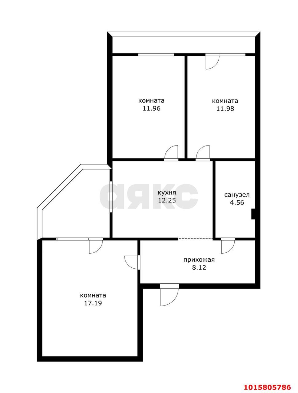 Фото №3: 3-комнатная квартира 72&nbsp;м², 5/11&nbsp;эт. - Краснодар, Центральный внутригородской округ, мкр. Центральный, ул. Суворова, 74