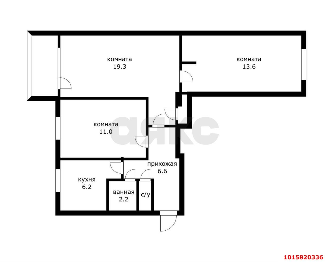 Фото №8: 3-комнатная квартира 61&nbsp;м², 5/5&nbsp;эт. - Краснодар, Прикубанский внутригородской округ, мкр. Фестивальный, ул. Гагарина, 83