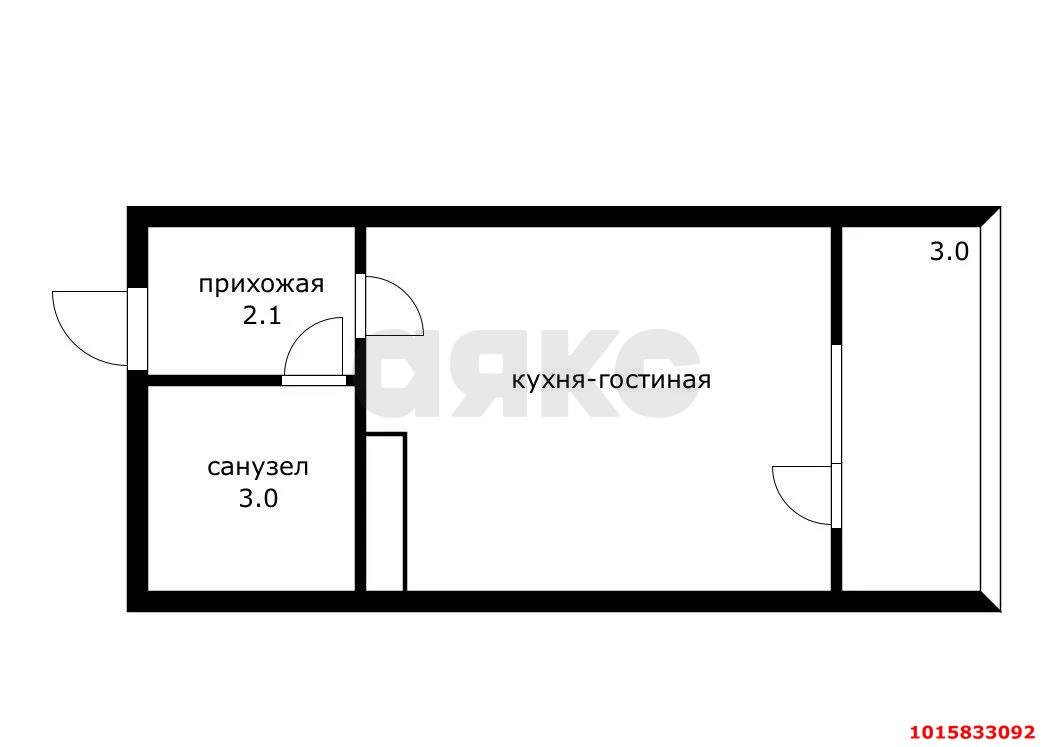 Фото №2: Студия 19&nbsp;м², 4/18&nbsp;эт. - Краснодар, Прикубанский внутригородской округ, мкр. жилой комплекс Самолёт-5, ул. Ивана Беличенко, 103к1