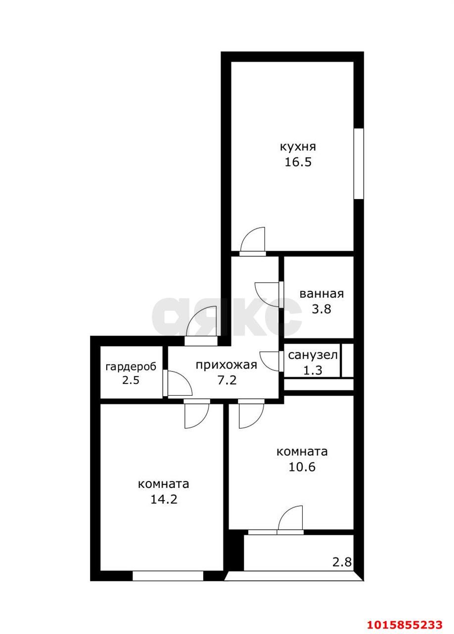 Фото №15: 2-комнатная квартира 58&nbsp;м², 11/12&nbsp;эт. - Краснодар, Прикубанский внутригородской округ, мкр. ЖК Красная Площадь, ул. Конгрессная, 21