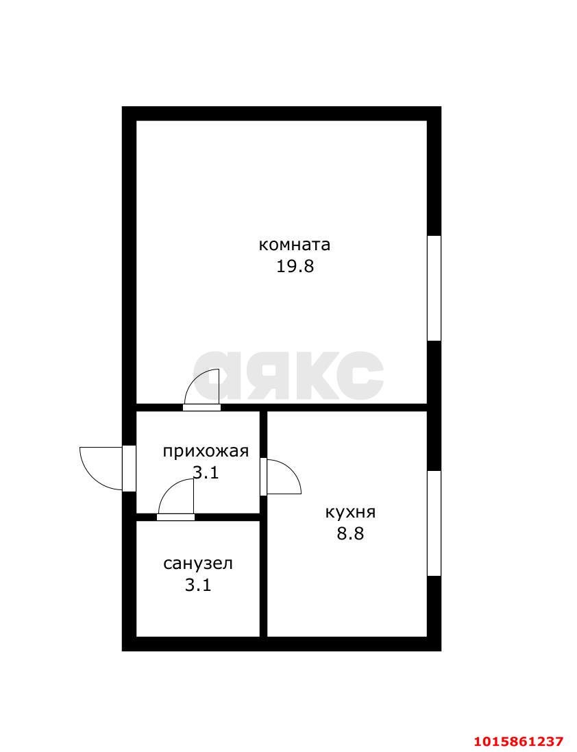 Фото №1: 1-комнатная квартира 34&nbsp;м², 1/3&nbsp;эт. - Краснодар, Прикубанский внутригородской округ, мкр. Музыкальный, ул. имени Ф.И. Шаляпина, 32/1