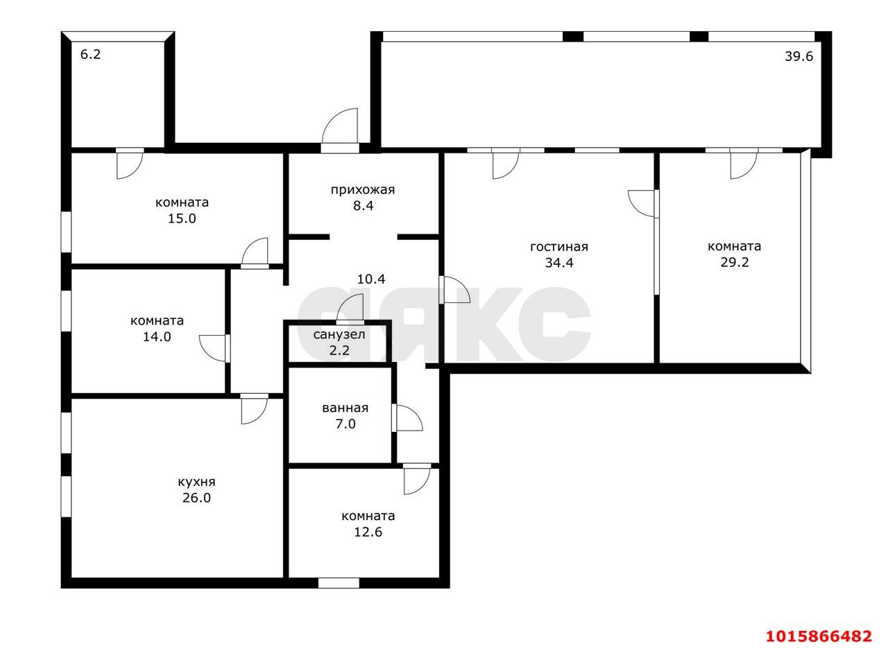 Фото №4: 5+-комнатная квартира 250&nbsp;м², 2/5&nbsp;эт. - Краснодар, мкр. Западный внутригородской округ, ул. Гагарина, 248
