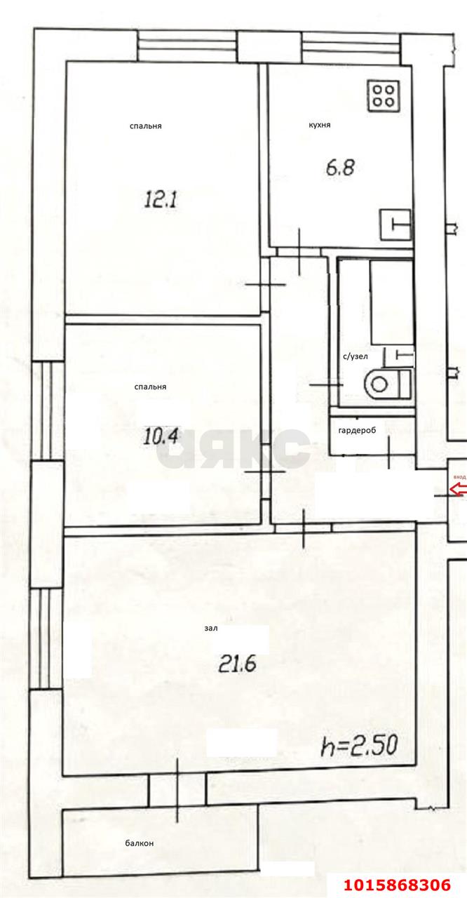 Фото №15: 3-комнатная квартира 63&nbsp;м², 5/9&nbsp;эт. - Краснодар, Прикубанский внутригородской округ, мкр. Фестивальный, ул. Атарбекова, 45