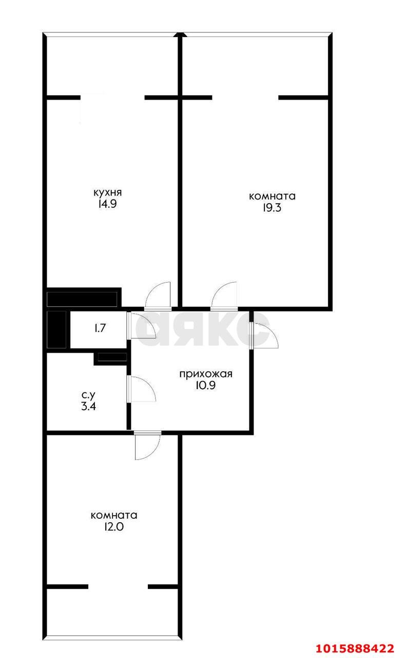 Фото №17: 2-комнатная квартира 80&nbsp;м², 4/17&nbsp;эт. - Краснодар, Прикубанский внутригородской округ, Фестивальный, мкр. Солнечный, ул. имени Симиренко, 71к1