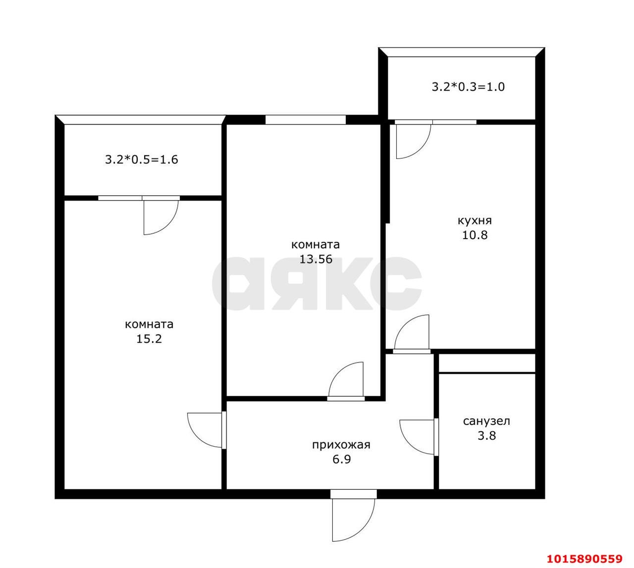 Фото №2: 2-комнатная квартира 57&nbsp;м², 14/19&nbsp;эт. - Краснодар, Прикубанский внутригородской округ, мкр. Молодёжный, ул. Дубравная, 1