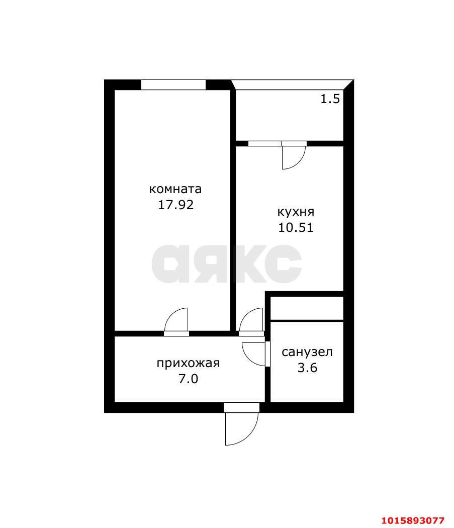 Фото №15: 1-комнатная квартира 43&nbsp;м², 6/24&nbsp;эт. - Краснодар, Западный внутригородской округ, Фестивальный, мкр. ЖК Тургенев, ул. Дальняя, 8к2