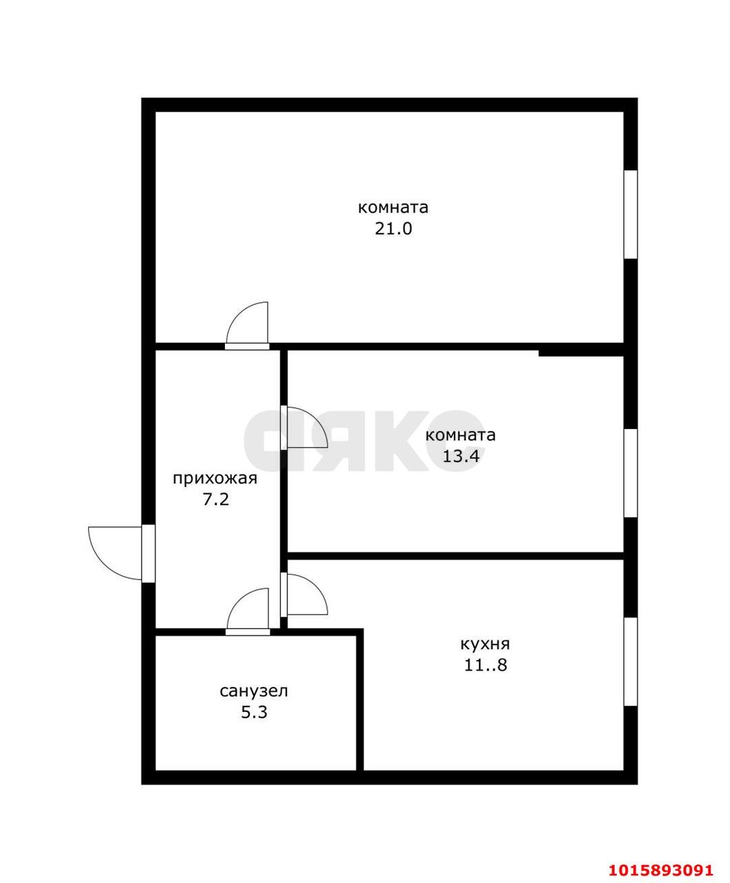 Фото №4: 2-комнатная квартира 58&nbsp;м², 2/13&nbsp;эт. - Яблоновский, мкр. жилой комплекс Вектор