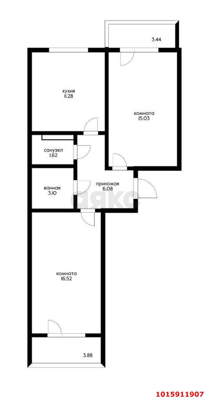 Фото №11: 2-комнатная квартира 60&nbsp;м², 17/24&nbsp;эт. - Краснодар, Прикубанский внутригородской округ, Микрохирургии глаза, мкр. жилой комплекс Сограт, ул. Красных Партизан, 4/15