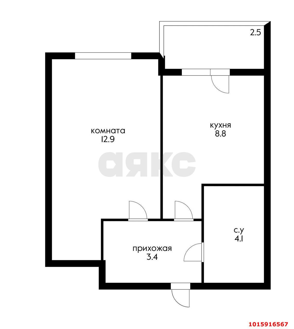 Фото №5: 1-комнатная квартира 32&nbsp;м², 1/9&nbsp;эт. - Краснодар, Прикубанский внутригородской округ, мкр. жилой комплекс Спортивная Деревня, ул. Западный Обход, 42к8