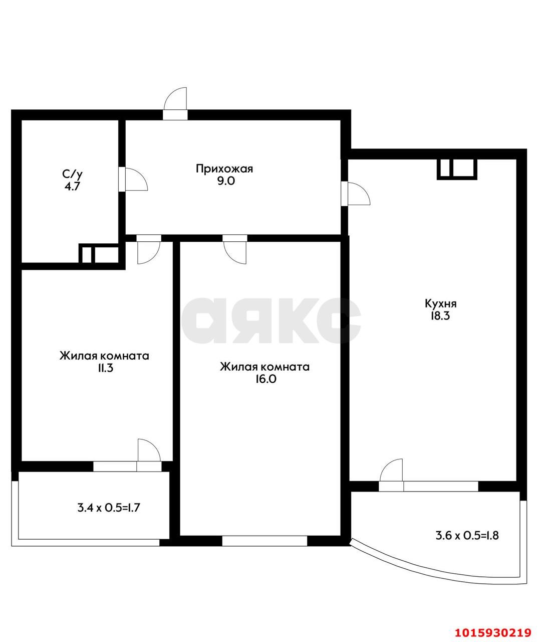 Фото №7: 2-комнатная квартира 62&nbsp;м², 5/10&nbsp;эт. - Краснодар, Прикубанский внутригородской округ, Россинского, мкр. жилой комплекс Инсити-Парк, ул. Командорская, 1/2