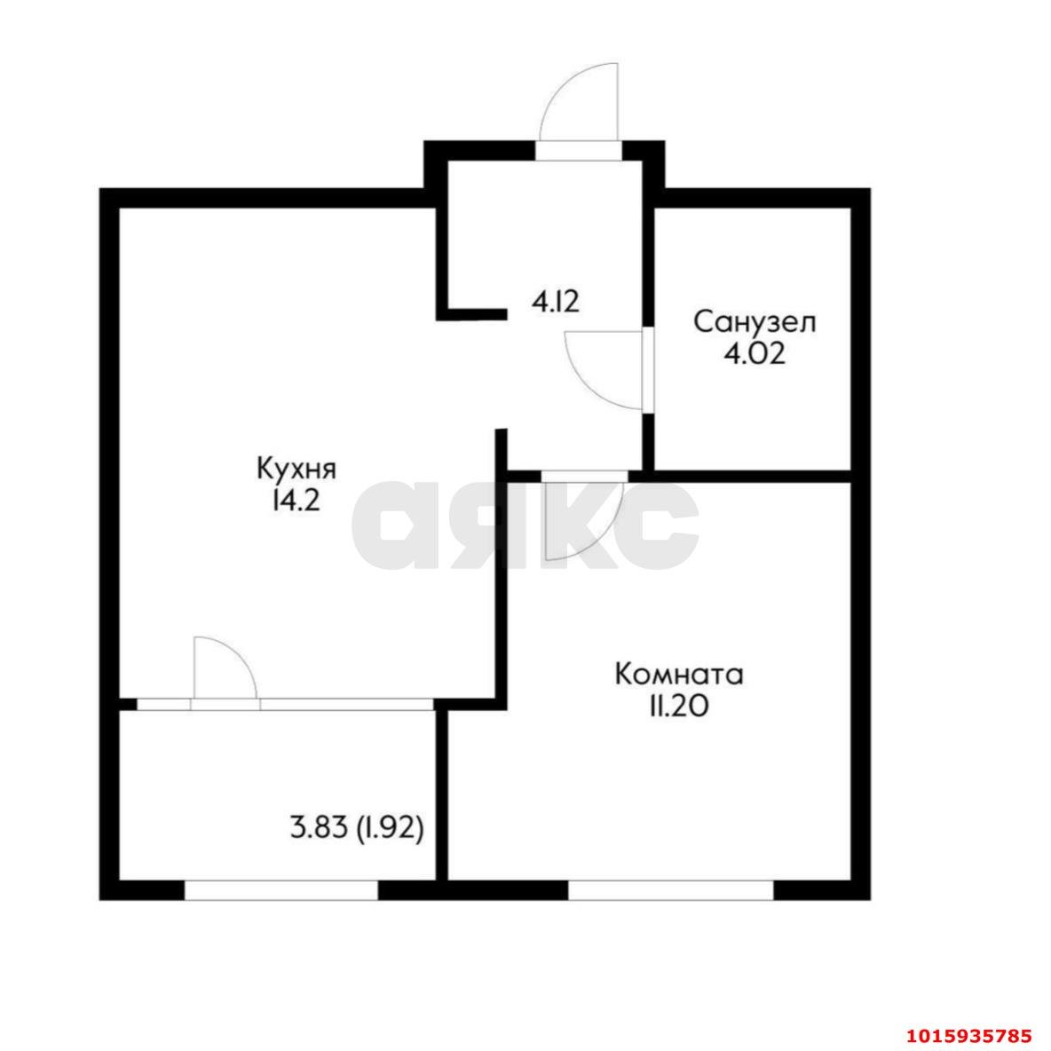 Фото №8: 1-комнатная квартира 40&nbsp;м², 11/16&nbsp;эт. - Краснодар, Карасунский внутригородской округ, Хлопчато-бумажный Комбинат, мкр. жилой квартал Патрики