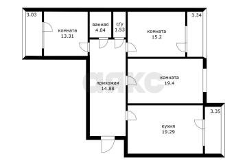 Фото №1: 3-комнатная квартира 91&nbsp;м², 10/12&nbsp;эт. - Краснодар, мкр. Новый, ул. 9-я Тихая, 21