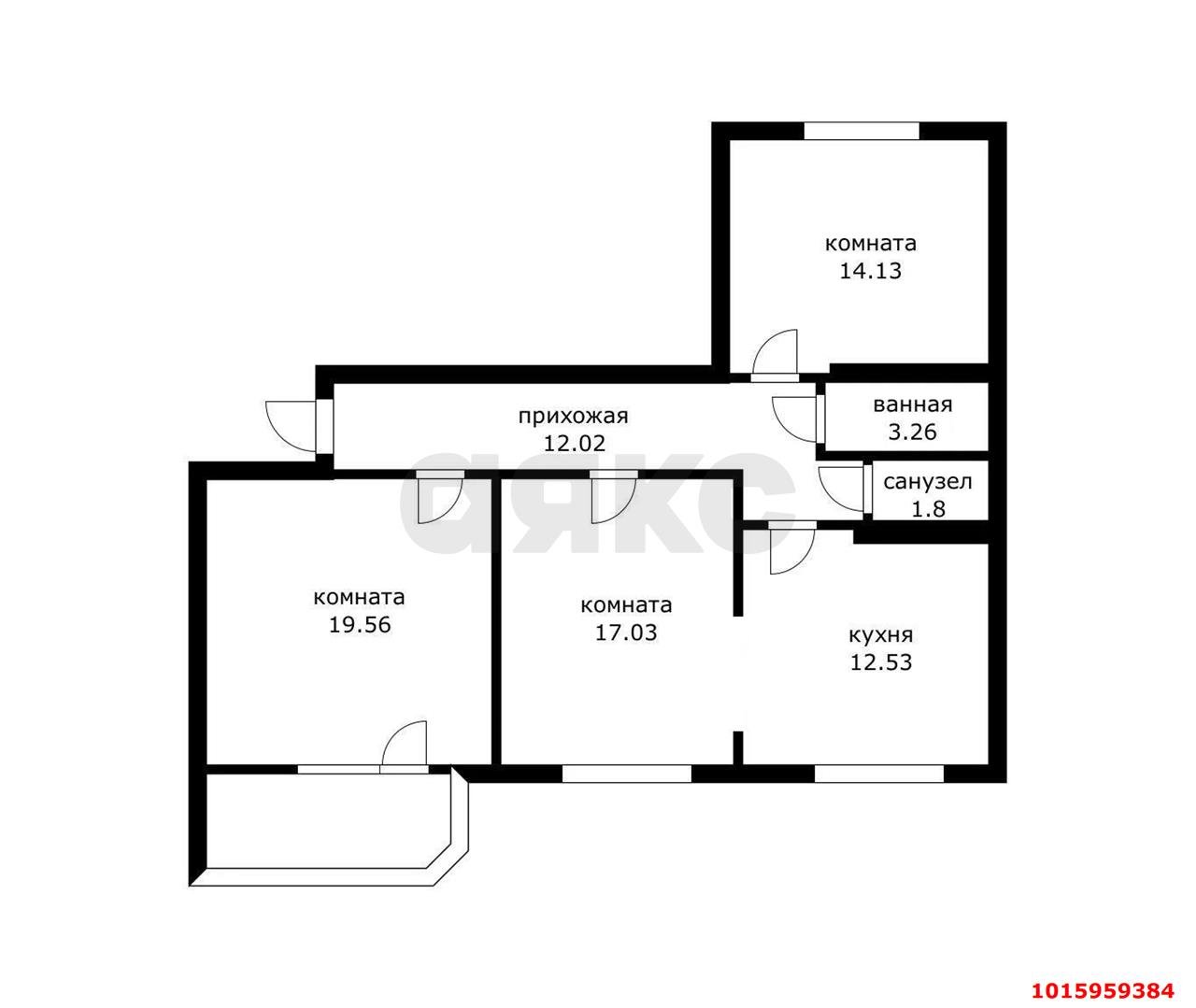 Фото №16: 3-комнатная квартира 80&nbsp;м², 1/16&nbsp;эт. - Краснодар, Карасунский внутригородской округ, Комсомольский, мкр. ЖК Пересвет-Карасунский, ул. Сормовская, 210