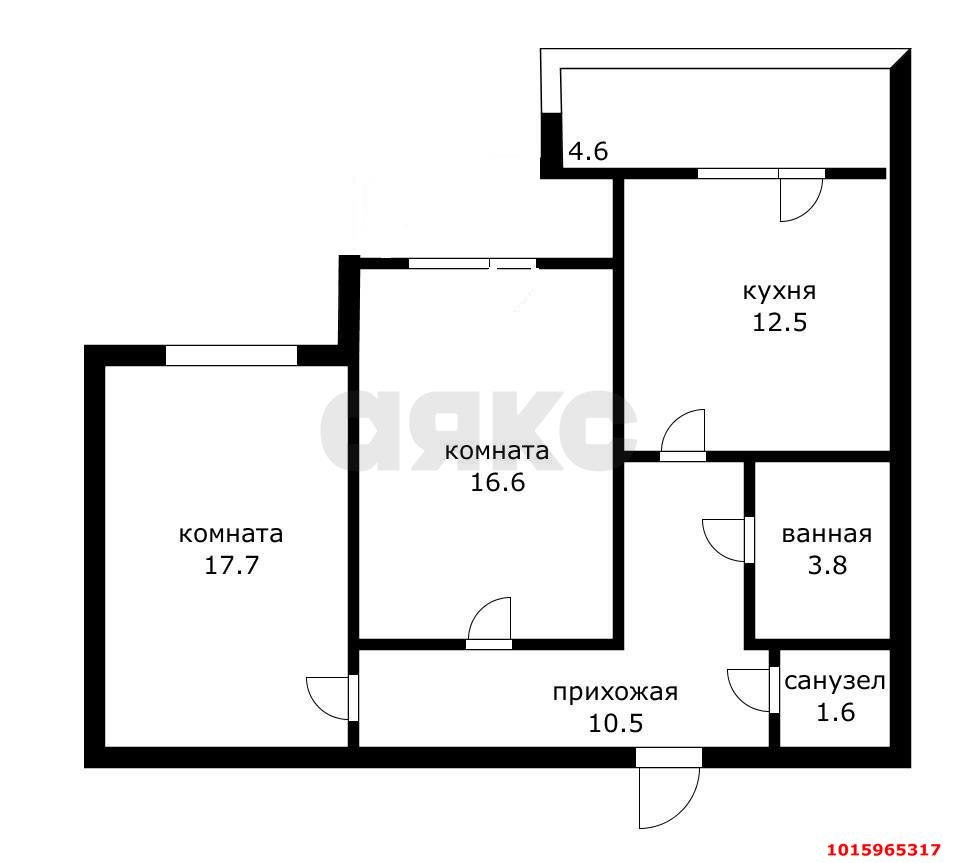Фото №7: 2-комнатная квартира 65&nbsp;м², 8/23&nbsp;эт. - Краснодар, Карасунский внутригородской округ, Черёмушки, мкр. ЖК Дом у Озера, ул. Селезнёва, 104/1
