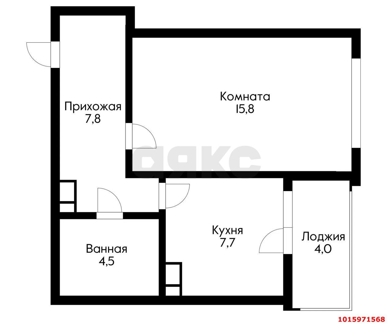 Фото №9: 1-комнатная квартира 39&nbsp;м², 7/19&nbsp;эт. - Краснодар, Прикубанский внутригородской округ, жилой комплекс Аксиома, мкр. Догма Парк, ул. Марины Цветаевой, 17к2