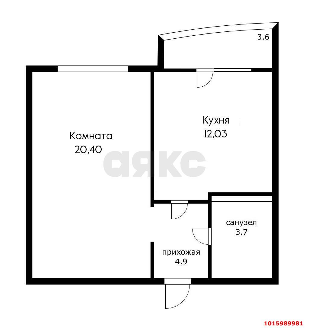 Фото №10: 1-комнатная квартира 44&nbsp;м², 6/18&nbsp;эт. - Краснодар, Карасунский внутригородской округ, мкр. Камвольно-суконный Комбинат, ул. Максима Горького, 30