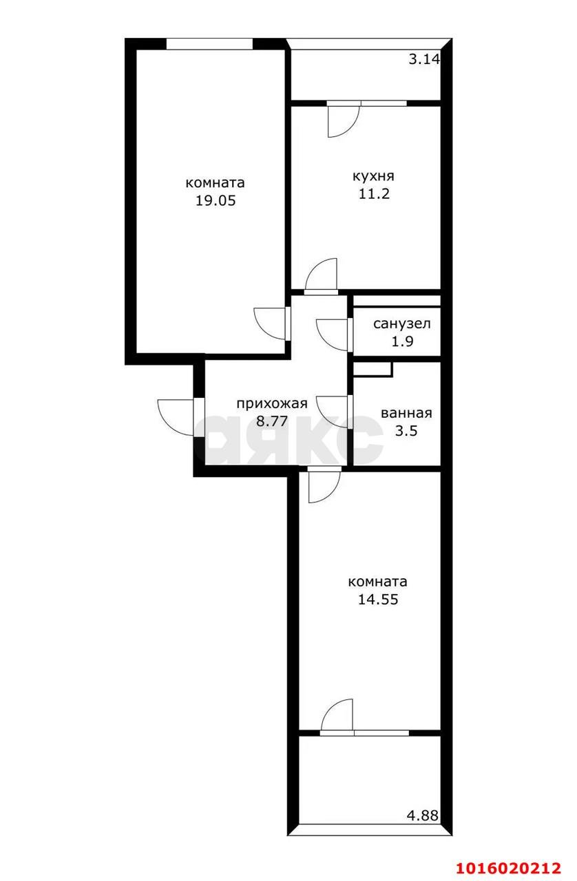 Фото №21: 2-комнатная квартира 59&nbsp;м², 11/16&nbsp;эт. - Краснодар, Прикубанский внутригородской округ, Россинского, мкр. жилой комплекс Видный, ул. Командорская, 3к2