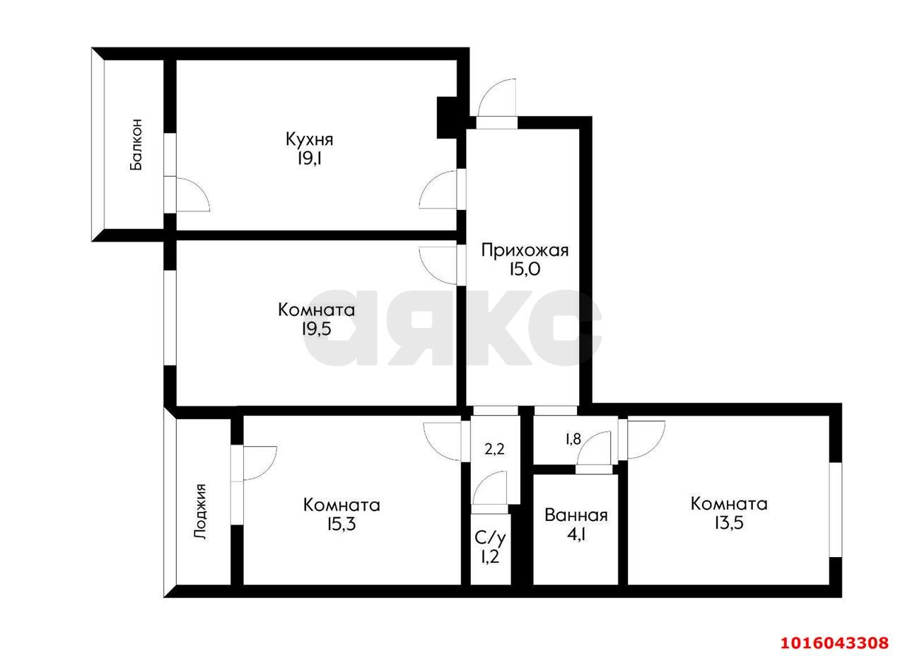 Фото №13: 3-комнатная квартира 100&nbsp;м², 8/16&nbsp;эт. - Краснодар, Прикубанский внутригородской округ, мкр. Восточно-Кругликовский, ул. Восточно-Кругликовская, 48/2