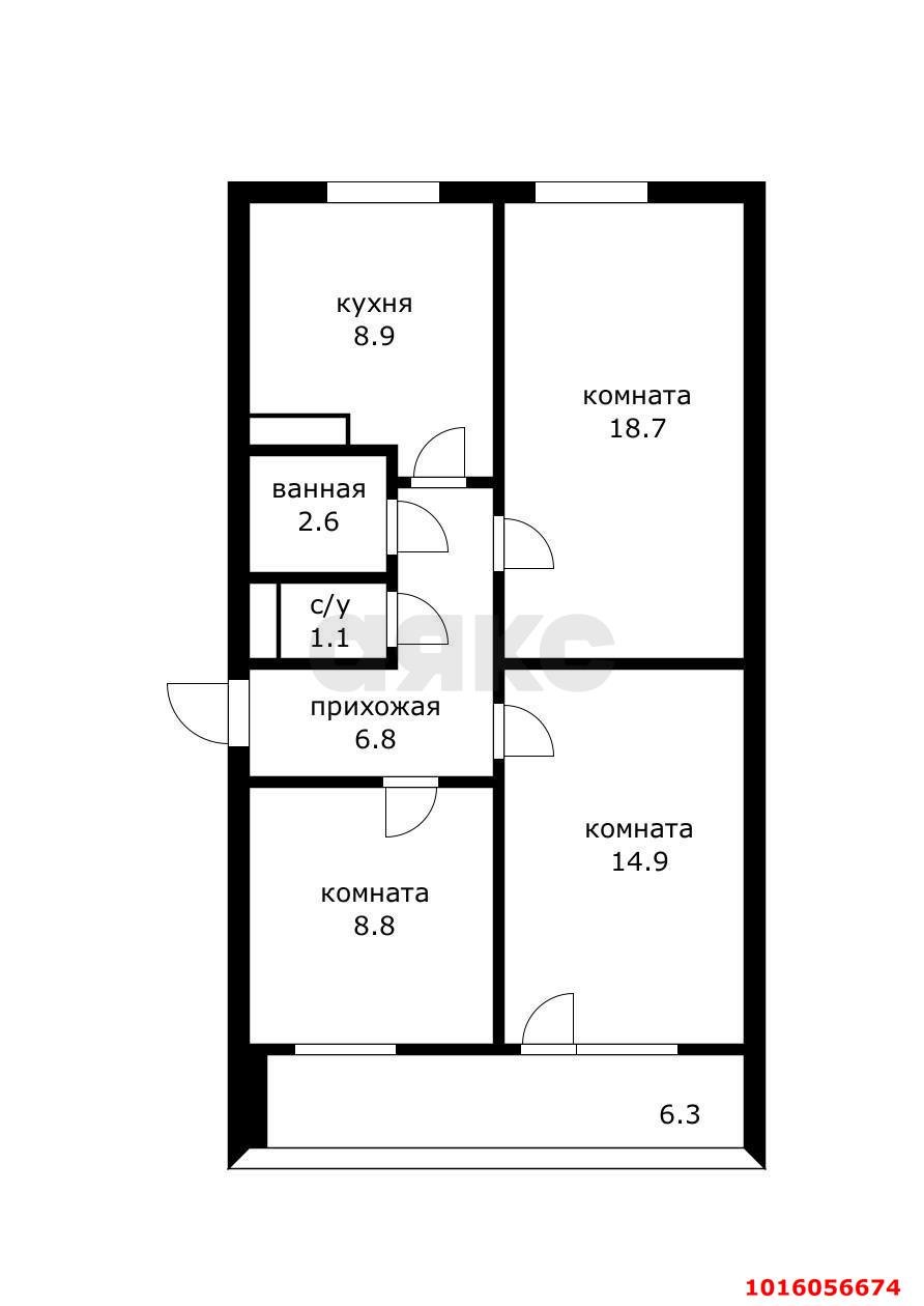 Фото №15: 3-комнатная квартира 68&nbsp;м², 5/5&nbsp;эт. - Энем, ул. Фрунзе, 20