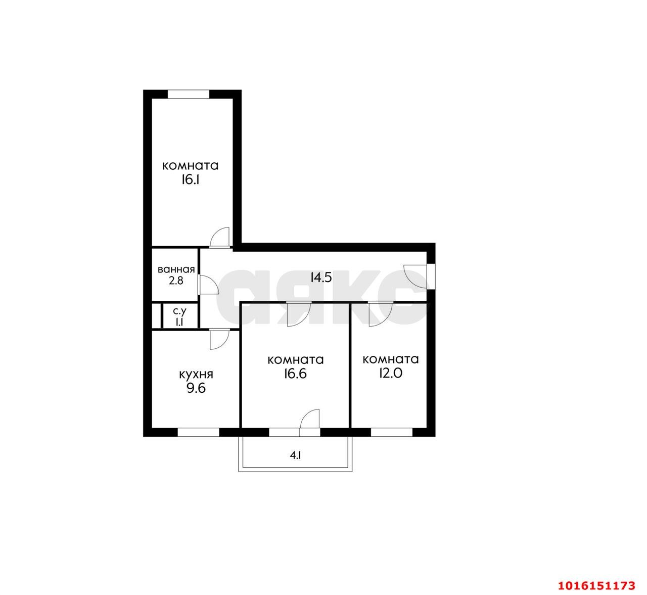 Фото №17: 3-комнатная квартира 75&nbsp;м², 4/16&nbsp;эт. - Краснодар, Западный внутригородской округ, Кожзавод, мкр. Военный городок № 1, ул. имени Калинина, 350/6