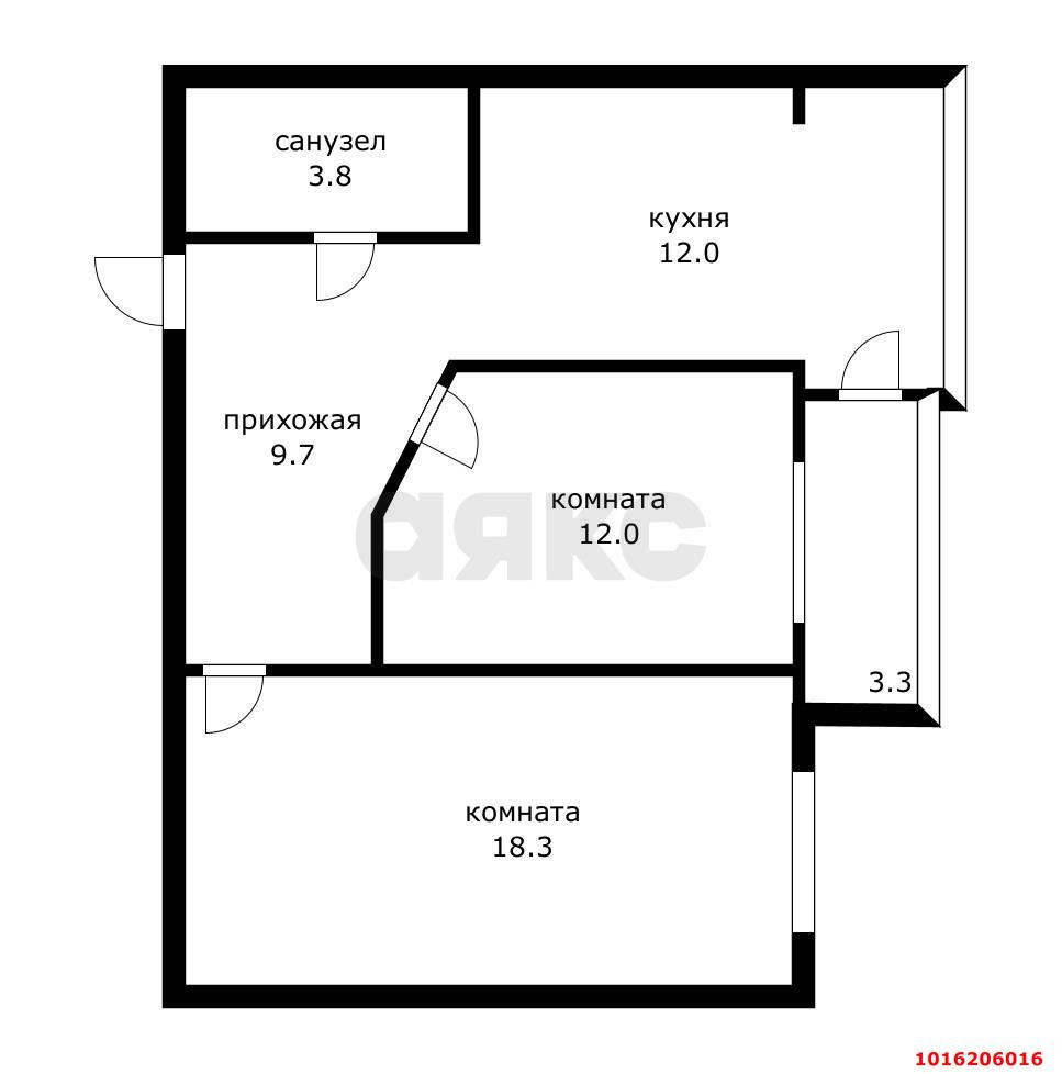 Фото №11: 2-комнатная квартира 55&nbsp;м², 3/6&nbsp;эт. - Краснодар, Прикубанский внутригородской округ, мкр. Сады Калинина, пер. Цветной, 2